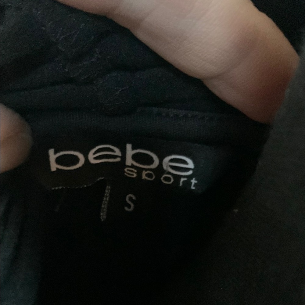 Bebe Sport womens size small zip up Black athletic jacket hoodie NWT - Picture 4 of 11